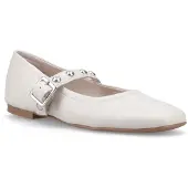 Hush puppies Charlene Stud Ballerina Leren Vrouwen Ivoor Ballerinapotjes