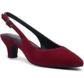 Hush puppies Nahla Buckle Kitten Heel Dames Bordeaux Puntige Slingback Schoenen