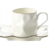 Marco polo Elegante Porseleinen Kop & Schotel 150ml met gouden rand