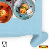 ANRO Tafelkleed Effen linnenlook Blauw 140x100cm Rechte rand Afwasbaar Waterafstotend