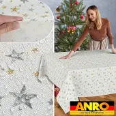 ANRO Tafelkleed Kerststerren Meerkleurig 180x120cm Rechte rand Afwasbaar Waterafstotend