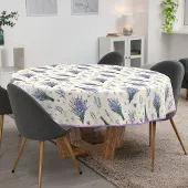ANRO Tafelkleed Lavendel Paars Rond Ø120cm Met sierband Afwasbaar Waterafstotend Binnen & Buiten