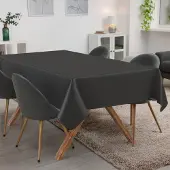 ANRO Tafelkleed Effen linnenlook Antraciet 180x140cm Met sierband Afwasbaar Waterafstotend