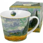 Duo Grote Mok "Wheat Field" Porselein 600ml - Van Gogh Kunst