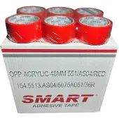 Smart 36x Rode Pakkingstape Acryl 48mm x 50m - Sterke Lijm