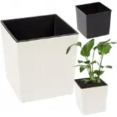 Lamela Moderne Crème Hoogglans Pot 25x25x26cm met Inzetstuk