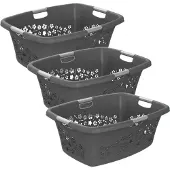 Rotho Flowers wasmand - set van 3 - 50 ltr - antraciet