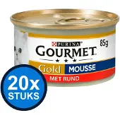 Gourmet 20x - Gold Mousse Rund - Kattenvoer Natvoer - 85 g
