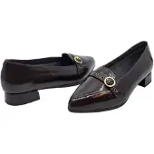 Pitillos 11670 marron mocassin in lakleer met spitse leest