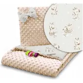 Babymam Minky Dek- en kussenset 75x100cm - Giraffe Zosia Beige