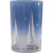 Clayre & Eef Waxinelichthouder Blauw Glas