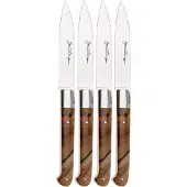 Laguiole En Aubrac Sauveterre 4S1C11NOI, Walnut, 4-delige steakmessenset