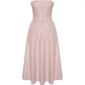 Trendyol TRENDYOLMİLLA Dames Roze Effen Midi Mouwloos Stijlvol/Avond Skater Jurken
