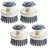 ABOOFAN 4St Multifunctionele Plastic Vaatborstels Met Handvat Keuken Grijs