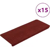 vidaXL Trapmatten zelfklevend 15 st 65x24,5x3,5 cm rood
