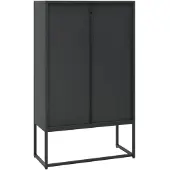 vidaXL Hoge kast 80x35x135 cm staal zwart