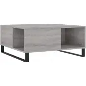 vidaXL Salontafel 80x80x36,5 cm bewerkt hout grijs sonoma eikenkleurig