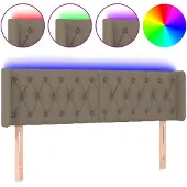 vidaXL Hoofdbord LED 147x16x78/88 cm stof taupe