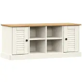 vidaXL Schoenenbank VIGO 106x35x40 cm massief grenenhout wit