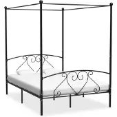 vidaXL Hemelbedframe metaal zwart 140x200 cm