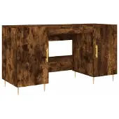 vidaXL Bureau, gerookt eikenfineer, 140x50x75 cm, houtvezelplaat