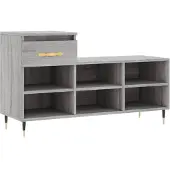 vidaXL Schoenenkast 102x36x60 cm bewerkt hout sonoma grijs
