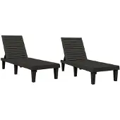 vidaXL Ligbedden 2 st 155x58x83 cm polypropeen zwart