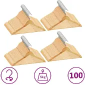vidaXL 100-delige Kledinghangerset anti-slip hardhout