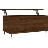 vidaXL Salontafel 90x44,5x45 cm bewerkt hout bruin eikenkleur