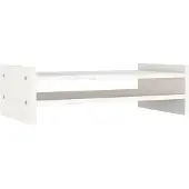 vidaXL Monitorstandaard 50x27x15 cm massief grenenhout wit