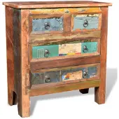 vidaXL Kast met 4 lades massief gerecycled hout