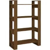 vidaXL Boekenkast/kamerscherm 80x35x125 cm massief hout honingbruin