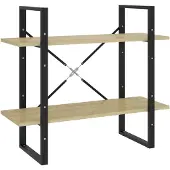 vidaXL Boekenkast met 2 schappen 80x30x70 cm bewerkt hout sonoma eiken