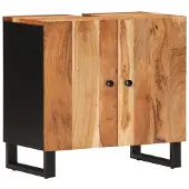 vidaXL Wastafelkast 62x33x58 cm massief acaciahout en bewerkt hout
