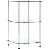 vidaXL Kastje 3-laags 40x40x67 cm gehard glas transparant