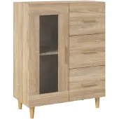 vidaXL Dressoir 69,5x34x90 cm bewerkt hout sonoma eikenkleurig