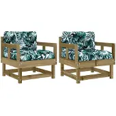 vidaXL Tuinstoelen 2 st met kussens geïmpregneerd grenenhout