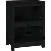 vidaXL Boekenkast 50x35x68 cm massief grenenhout zwart