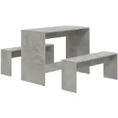vidaXL 3-delige Eethoekset bewerkt hout betongrijs