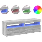 vidaXL Tv-meubels 2 st met LED-verlichting 60x35x40 cm grijs sonoma