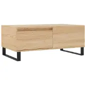 vidaXL Salontafel 90x50x36,5 cm bewerkt hout sonoma eikenkleurig