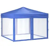 vidaXL Partytent inklapbaar met zijwanden 3x3 m blauw