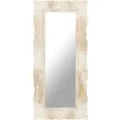 vidaXL Spiegel 110x50 cm massief mangohout wit