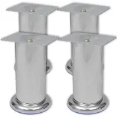 vidaXL Bankpoten rond chroom 120 mm 4 st