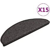vidaXL Trapmatten zelfklevend 15st sisal-look 65x21x4cm antracietkleur
