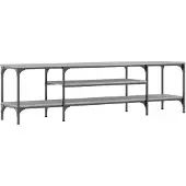vidaXL Tv-meubel 161x35x45 cm bewerkt hout en ijzer grijs sonoma eiken