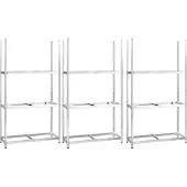 vidaXL Bandenrekken 3-laags 3 st 110x40x200 cm staal zilverkleurig