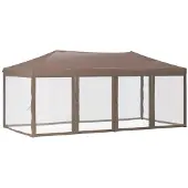 vidaXL Partytent inklapbaar met zijwanden 3x6 m taupe