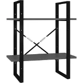vidaXL Boekenkast met 2 schappen 60x30x70 cm bewerkt hout grijs