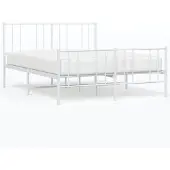 vidaXL Bedframe met hoofd- en voeteneinde metaal wit 160x200 cm